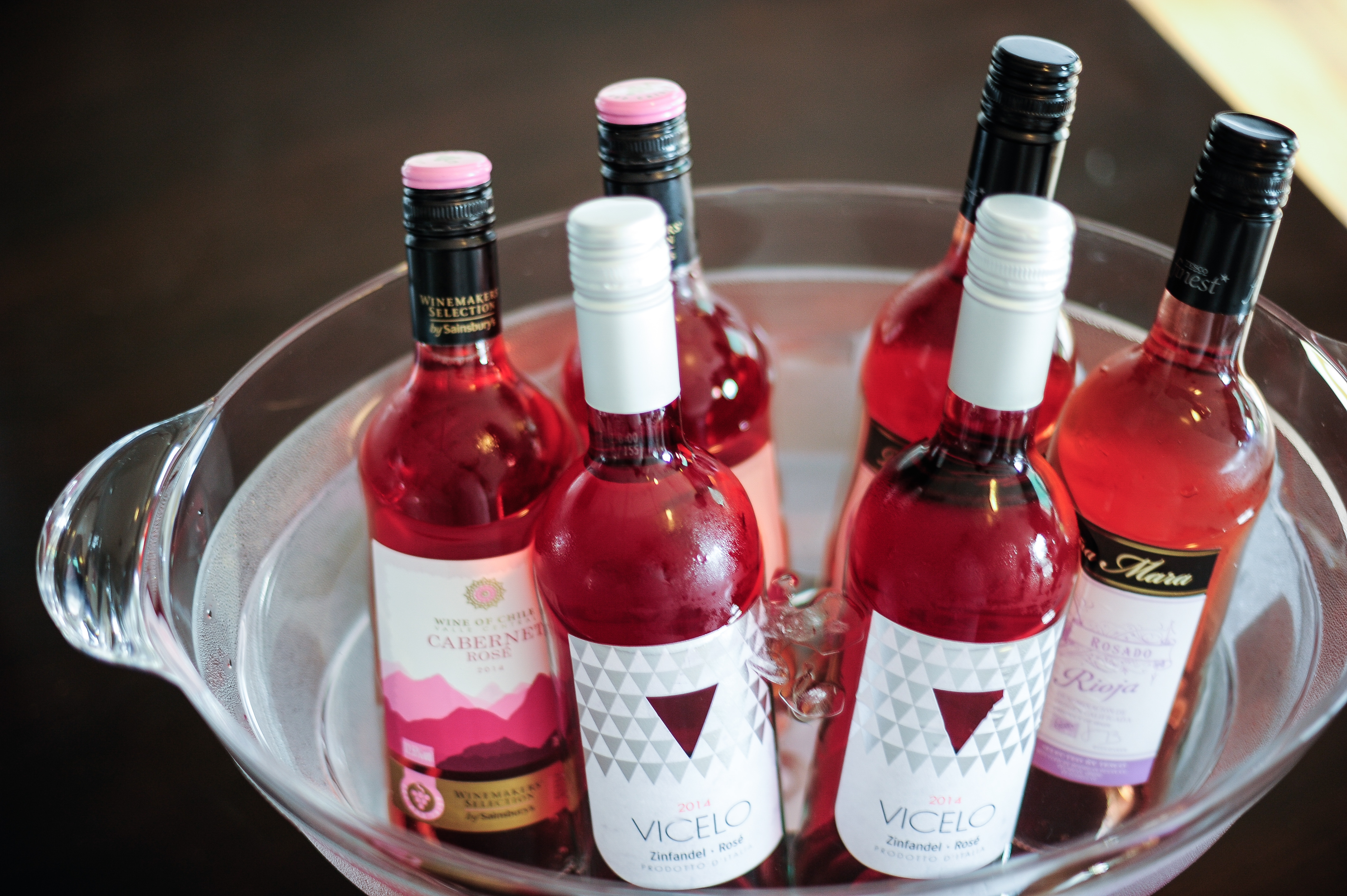 Bottles of Rose Wine