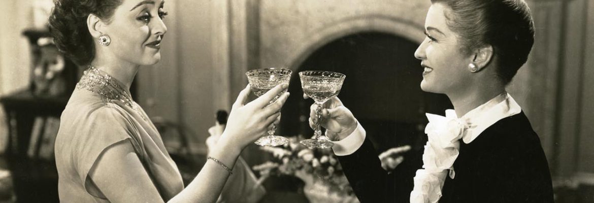 Bette Davis Toasting with Wine